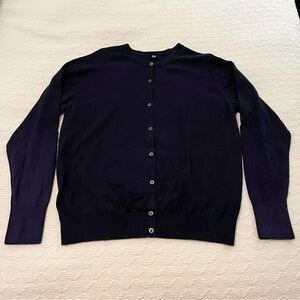 Uniqlo Women’s Navy Blue Cotton Cardigan Sweater (size Large)